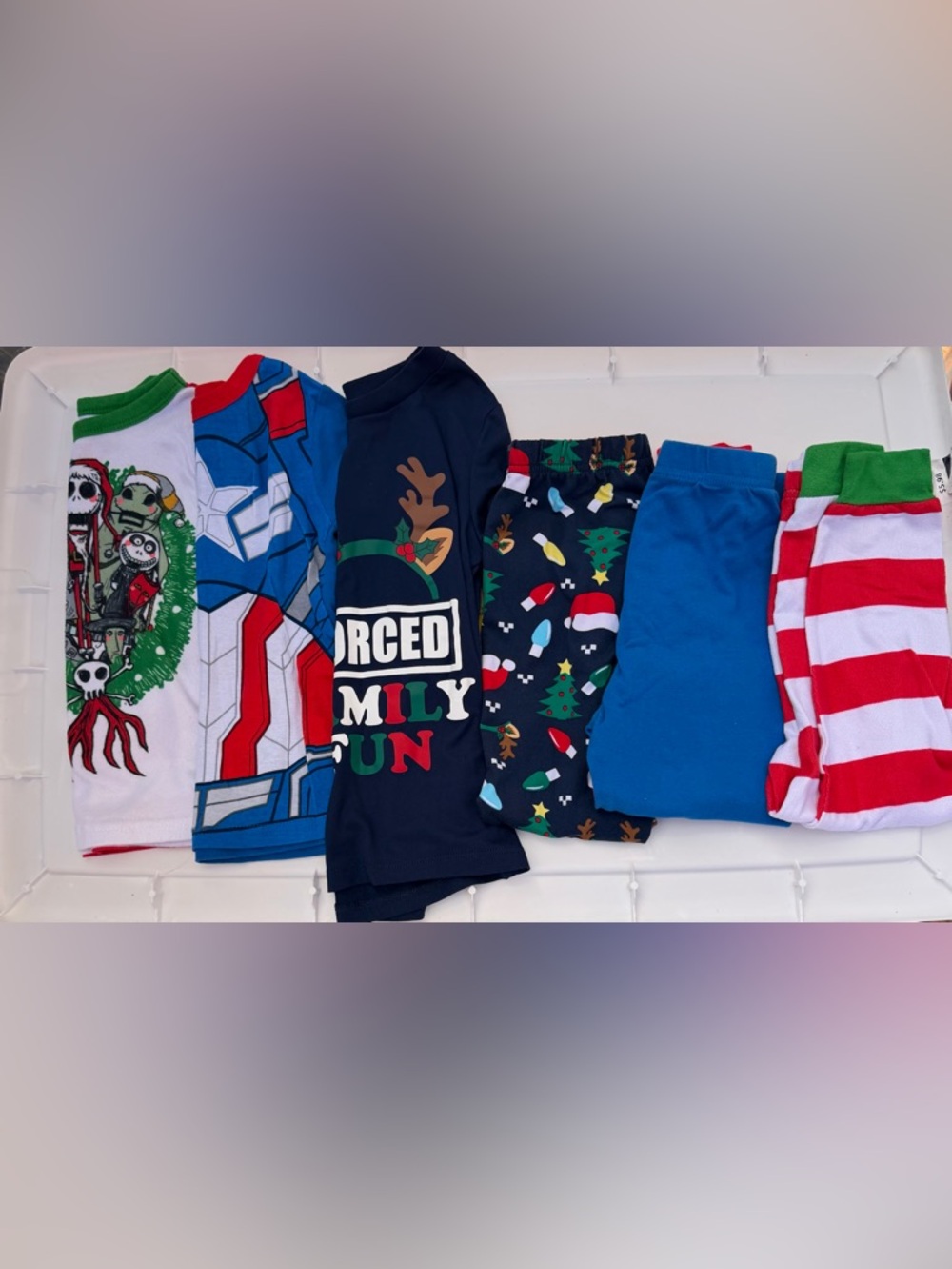 Kids Holiday Pajama Pants Bundle - Red, Blue, Green, White